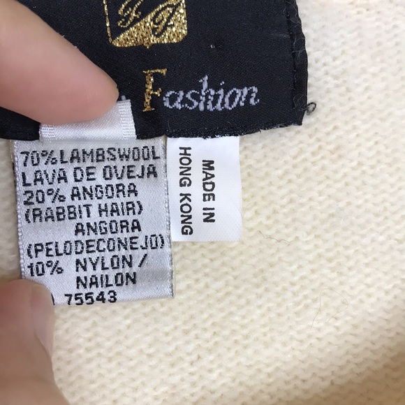 Fully fashion wool and rabbit blend pearl embellished pullover ladies sweater - Picture 6 of 12